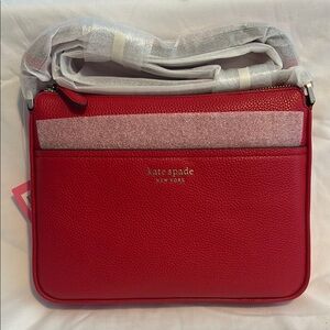 Kate Spade Run Around Pebbled Leather Medium Red Women's Bag